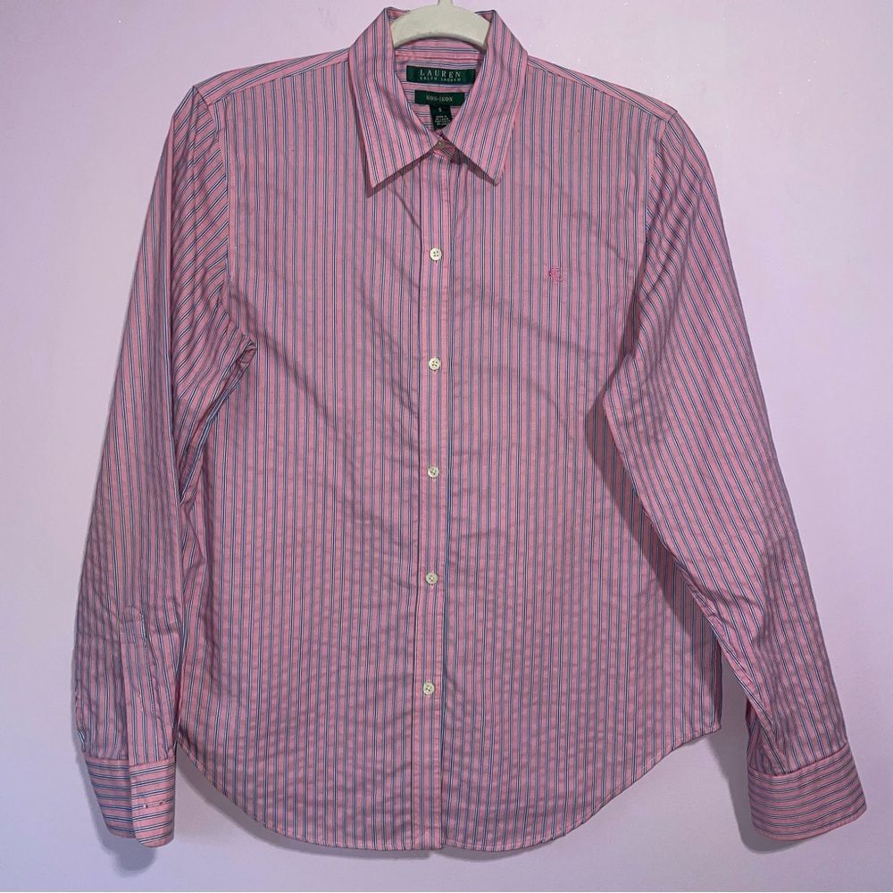 Lauren Ralph Lauren Stripe Easy Care Cotton Shirt Women S Non Iron Travel Office